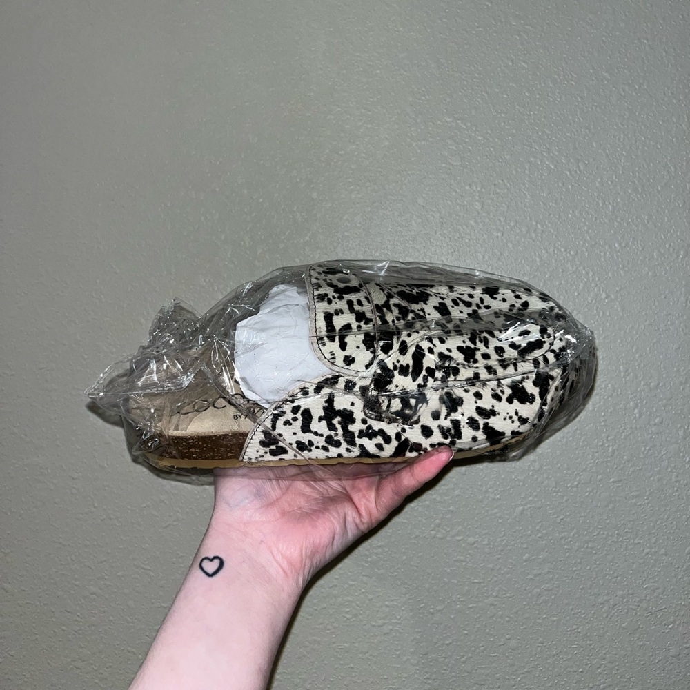 Matisse Cow Print Clog Slip On Shoes NWT